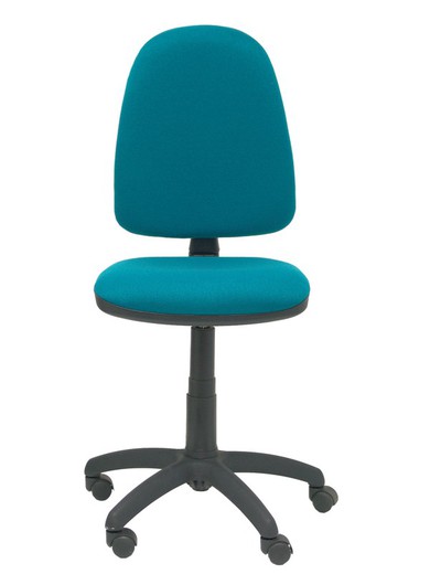 Modelo Ayna - Silla de oficina ergonómica con mecanismo de contacto permanente y regulable en altura - Asiento y respaldo tapizados en tejido BALI color verde petróleo.