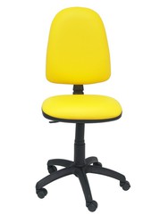 Modelo Ayna - Silla de oficina ergonómica con mecanismo de contacto permanente y regulable en altura - Asiento y respaldo tapizados en tejido similpiel color amarillo