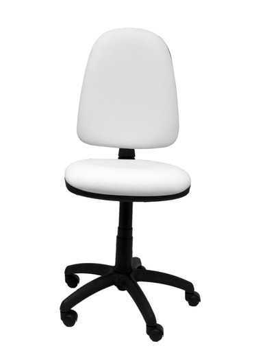 Modelo Ayna - Silla de oficina ergonómica con mecanismo de contacto permanente y regulable en altura - Asiento y respaldo tapizados en tejido similpiel color blanco