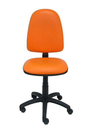 Modelo Ayna - Silla de oficina ergonómica con mecanismo de contacto permanente y regulable en altura - Asiento y respaldo tapizados en tejido similpiel color naranja