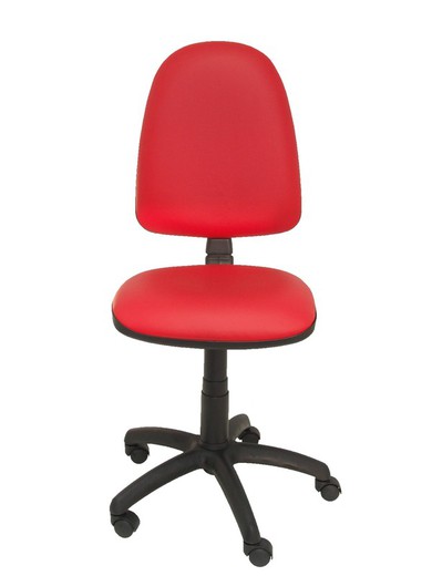 Modelo Ayna - Silla de oficina ergonómica con mecanismo de contacto permanente y regulable en altura - Asiento y respaldo tapizados en tejido similpiel color rojo