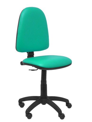 Modelo Ayna - Silla de oficina ergonómica con mecanismo de contacto permanente y regulable en altura - Asiento y respaldo tapizados en tejido similpiel color turquesa