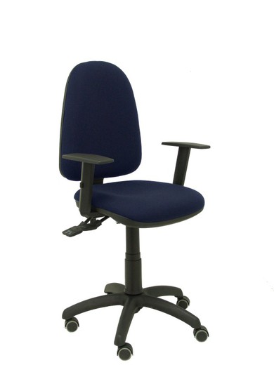 Modelo Ayna - Silla de oficina ergonómica con mecanismo sincro y regulable en altura - Asiento y respaldo tapizados en tejido BALI color azul marino