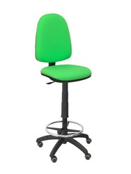 Modelo Ayna Taburete - Taburete ergonómico con mecanismo de contacto permanente, regulable en altura, aro reposapiés y ruedas de parqué - Asiento y respaldo tapizados en tejido BALI color pistacho