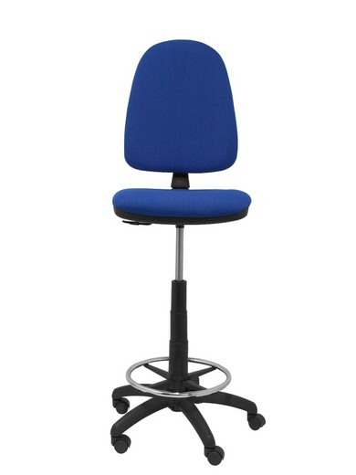 Modelo Ayna Taburete - Taburete ergonómico con mecanismo de contacto permanente, regulable en altura y aro reposapiés - Asiento y respaldo tapizados en tejido BALI color azul