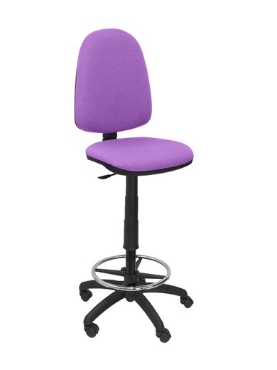 Modelo Ayna Taburete - Taburete ergonómico con mecanismo de contacto permanente, regulable en altura y aro reposapiés - Asiento y respaldo tapizados en tejido BALI color lila