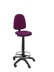 Modelo Ayna Taburete - Taburete ergonómico con mecanismo de contacto permanente, regulable en altura y aro reposapiés - Asiento y respaldo tapizados en tejido BALI color morado