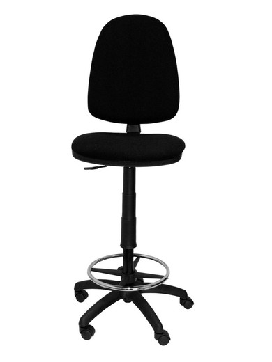 Modelo Ayna Taburete - Taburete ergonómico con mecanismo de contacto permanente, regulable en altura y aro reposapiés - Asiento y respaldo tapizados en tejido BALI color negro