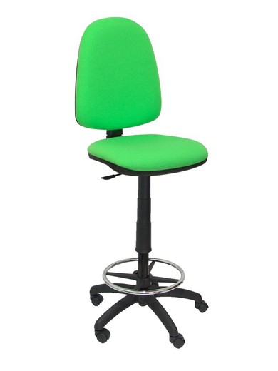 Modelo Ayna Taburete - Taburete ergonómico con mecanismo de contacto permanente, regulable en altura y aro reposapiés - Asiento y respaldo tapizados en tejido BALI color pistacho