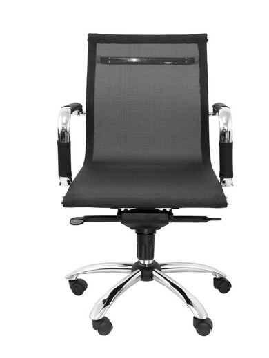 Modelo Barrax confidente - Silla de oficina ergonómica con mecanismo basculante multiposición y regulable en altura - Respaldo y asiento de malla color negro