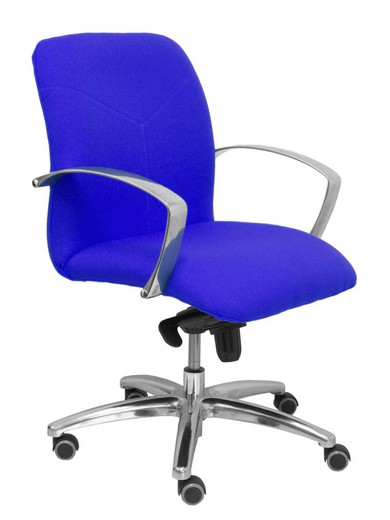 Modelo Caudete Confidente - Sillón de recepción ergonómico con mecanismo basculante y regulable en altura - Asiento y respaldo tapizados en tejido BALI color azul