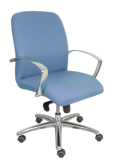 Modelo Caudete Confidente - Sillón de recepción ergonómico con mecanismo basculante y regulable en altura - Asiento y respaldo tapizados en tejido BALI color azul cielo.