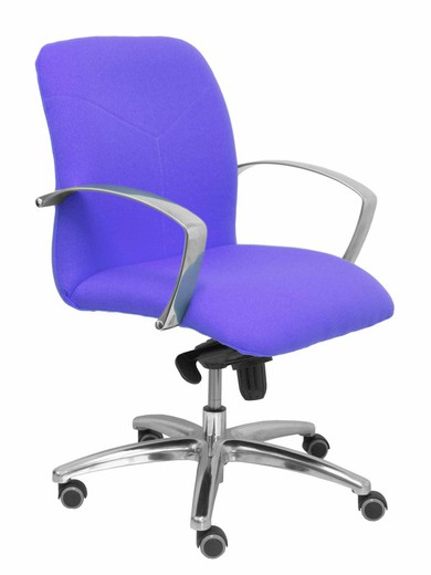 Modelo Caudete Confidente - Sillón de recepción ergonómico con mecanismo basculante y regulable en altura  Asiento y respaldo tapizados en tejido BALI color azul claro