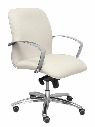 Modelo Caudete Confidente - Sillón de recepción ergonómico con mecanismo basculante y regulable en altura - Asiento y respaldo tapizados en tejido BALI color blanco.