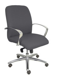 Modelo Caudete Confidente - Sillón de recepción ergonómico con mecanismo basculante y regulable en altura - Asiento y respaldo tapizados en tejido BALI color gris oscuro.