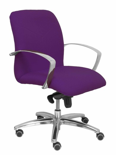 Modelo Caudete Confidente  Sillón de recepción ergonómico con mecanismo basculante y regulable en altura  Asiento y respaldo tapizados en tejido BALI color morado