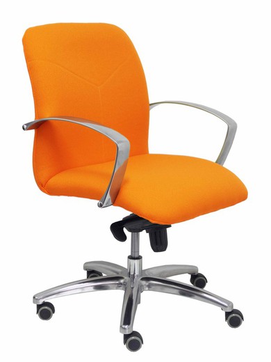 Modelo Caudete Confidente  Sillón de recepción ergonómico con mecanismo basculante y regulable en altura  Asiento y respaldo tapizados en tejido BALI color naranja