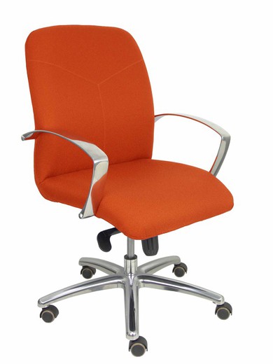 Modelo Caudete Confidente - Sillón de recepción ergonómico con mecanismo basculante y regulable en altura - Asiento y respaldo tapizados en tejido BALI color naranja oscuro.