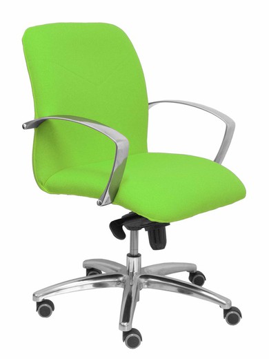 Modelo Caudete Confidente. Sillón de recepción ergonómico con mecanismo basculante y regulable en altura  Asiento y respaldo tapizados en tejido BALI color pistacho