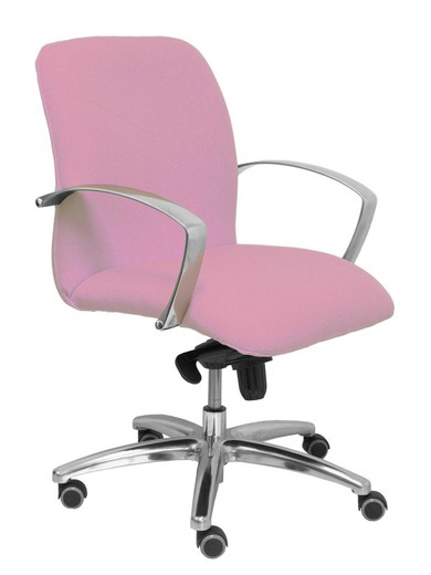 Modelo Caudete Confidente  Sillón de recepción ergonómico con mecanismo basculante y regulable en altura  Asiento y respaldo tapizados en tejido BALI color rosa pálido