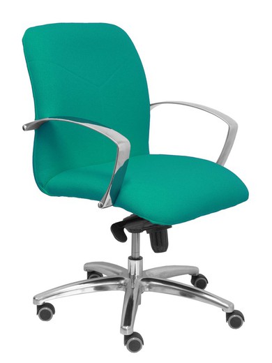 Modelo Caudete Confidente  Sillón de recepción ergonómico con mecanismo basculante y regulable en altura  Asiento y respaldo tapizados en tejido BALI color turquesa