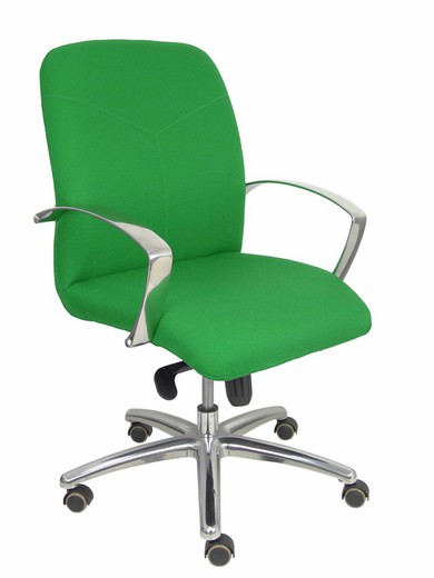 Modelo Caudete Confidente - Sillón de recepción ergonómico con mecanismo basculante y regulable en altura - Asiento y respaldo tapizados en tejido BALI color verde.