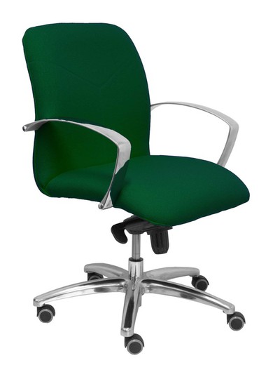 Modelo Caudete Confidente - Sillón de recepción ergonómico con mecanismo basculante y regulable en altura - Asiento y respaldo tapizados en tejido BALI color verde botella