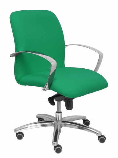 Modelo Caudete Confidente - Sillón de recepción ergonómico con mecanismo basculante y regulable en altura - Asiento y respaldo tapizados en tejido BALI color verde esmeralda.