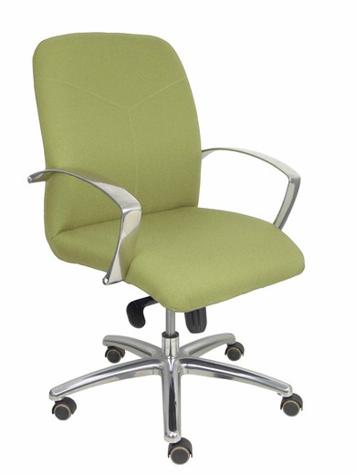 Modelo Caudete Confidente - Sillón de recepción ergonómico con mecanismo basculante y regulable en altura - Asiento y respaldo tapizados en tejido BALI color verde oliva.