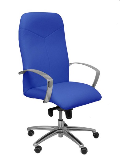 Modelo Caudete - Sillón de dirección ergonómico con mecanismo basculante y regulable en altura - Asiento y respaldo tapizados en similpiel color azul