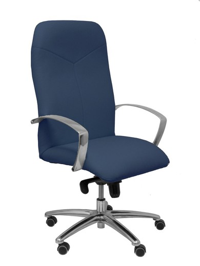 Modelo Caudete - Sillón de dirección ergonómico con mecanismo basculante y regulable en altura - Asiento y respaldo tapizados en similpiel color azul marino