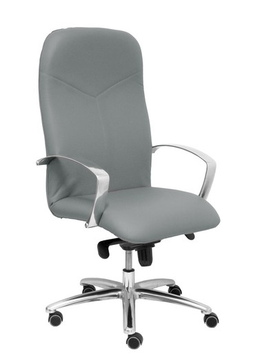 Modelo Caudete - Sillón de dirección ergonómico con mecanismo basculante y regulable en altura - Asiento y respaldo tapizados en similpiel color gris.