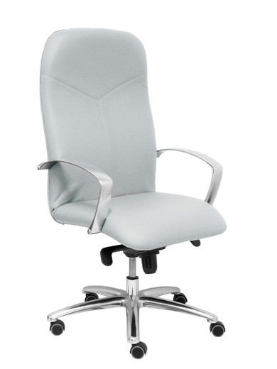 Modelo Caudete - Sillón de dirección ergonómico con mecanismo basculante y regulable en altura - Asiento y respaldo tapizados en similpiel color gris