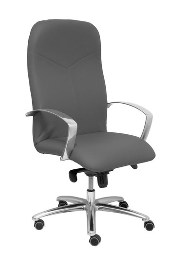 Modelo Caudete - Sillón de dirección ergonómico con mecanismo basculante y regulable en altura - Asiento y respaldo tapizados en similpiel color gris oscuro