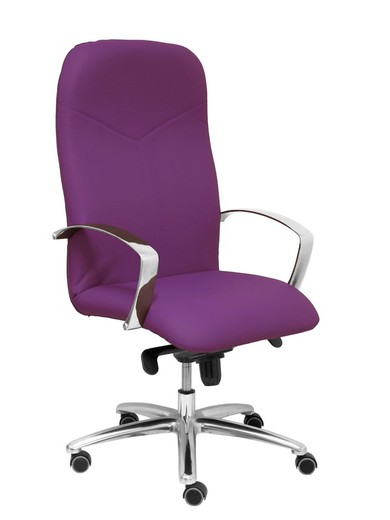 Modelo Caudete - Sillón de dirección ergonómico con mecanismo basculante y regulable en altura - Asiento y respaldo tapizados en similpiel color morado.