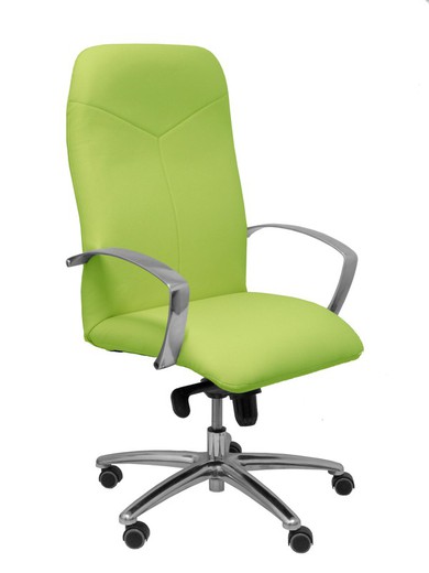 Modelo Caudete - Sillón de dirección ergonómico con mecanismo basculante y regulable en altura - Asiento y respaldo tapizados en similpiel color pistacho