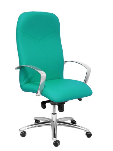 Modelo Caudete - Sillón de dirección ergonómico con mecanismo basculante y regulable en altura - Asiento y respaldo tapizados en similpiel color turquesa