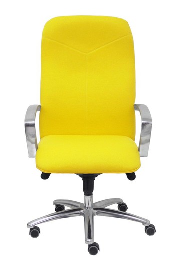 Modelo Caudete - Sillón de dirección ergonómico con mecanismo basculante y regulable en altura - Asiento y respaldo tapizados en tejido BALI color amarillo