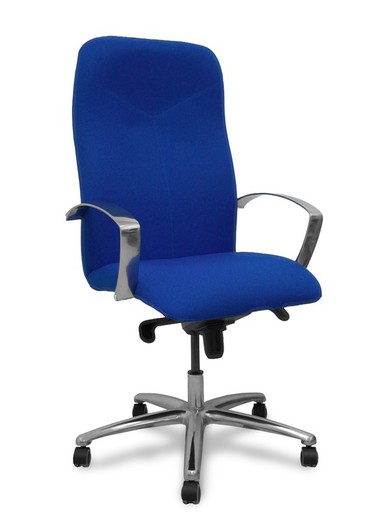 Modelo Caudete - Sillón de dirección ergonómico con mecanismo basculante y regulable en altura - Asiento y respaldo tapizados en tejido BALI color azul