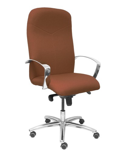 Modelo Caudete - Sillón de dirección ergonómico con mecanismo basculante y regulable en altura - Asiento y respaldo tapizados en tejido BALI color marrón