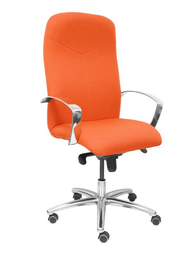 Modelo Caudete - Sillón de dirección ergonómico con mecanismo basculante y regulable en altura - Asiento y respaldo tapizados en tejido BALI color naranja