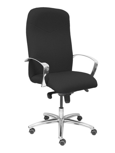 Modelo Caudete - Sillón de dirección ergonómico con mecanismo basculante y regulable en altura - Asiento y respaldo tapizados en tejido BALI color negro