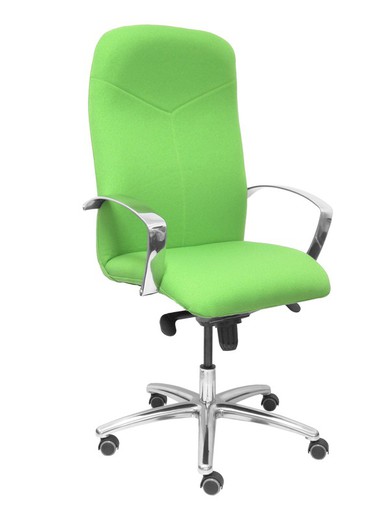 Modelo Caudete - Sillón de dirección ergonómico con mecanismo basculante y regulable en altura - Asiento y respaldo tapizados en tejido BALI color pistacho