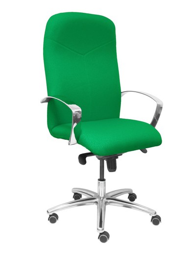 Modelo Caudete - Sillón de dirección ergonómico con mecanismo basculante y regulable en altura - Asiento y respaldo tapizados en tejido BALI color verde.