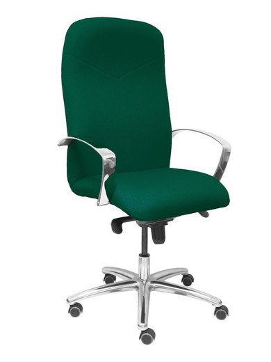 Modelo Caudete - Sillón de dirección ergonómico con mecanismo basculante y regulable en altura - Asiento y respaldo tapizados en tejido BALI color verde botella.