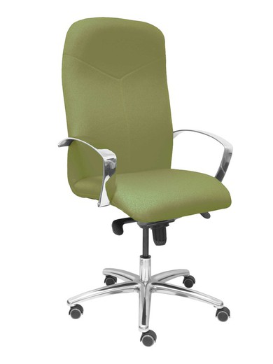 Modelo Caudete - Sillón de dirección ergonómico con mecanismo basculante y regulable en altura - Asiento y respaldo tapizados en tejido BALI color verde oliva.