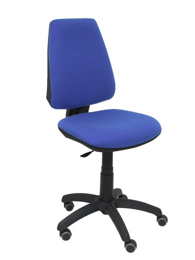 Modelo Elche CP - Silla de oficina ergonómica con mecanismo permanente, regulable en altura y ruedas de parqué - Asiento y respaldo tapizados en tejido BALI color azul