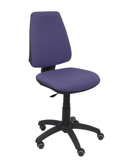 Modelo Elche CP - Silla de oficina ergonómica con mecanismo permanente, regulable en altura y ruedas de parqué - Asiento y respaldo tapizados en tejido BALI color azul claro