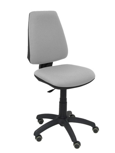 Modelo Elche CP - Silla de oficina ergonómica con mecanismo permanente, regulable en altura y ruedas de parqué - Asiento y respaldo tapizados en tejido BALI color gris