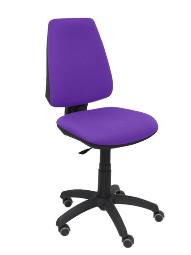 Modelo Elche CP - Silla de oficina ergonómica con mecanismo permanente, regulable en altura y ruedas de parqué - Asiento y respaldo tapizados en tejido BALI color lila